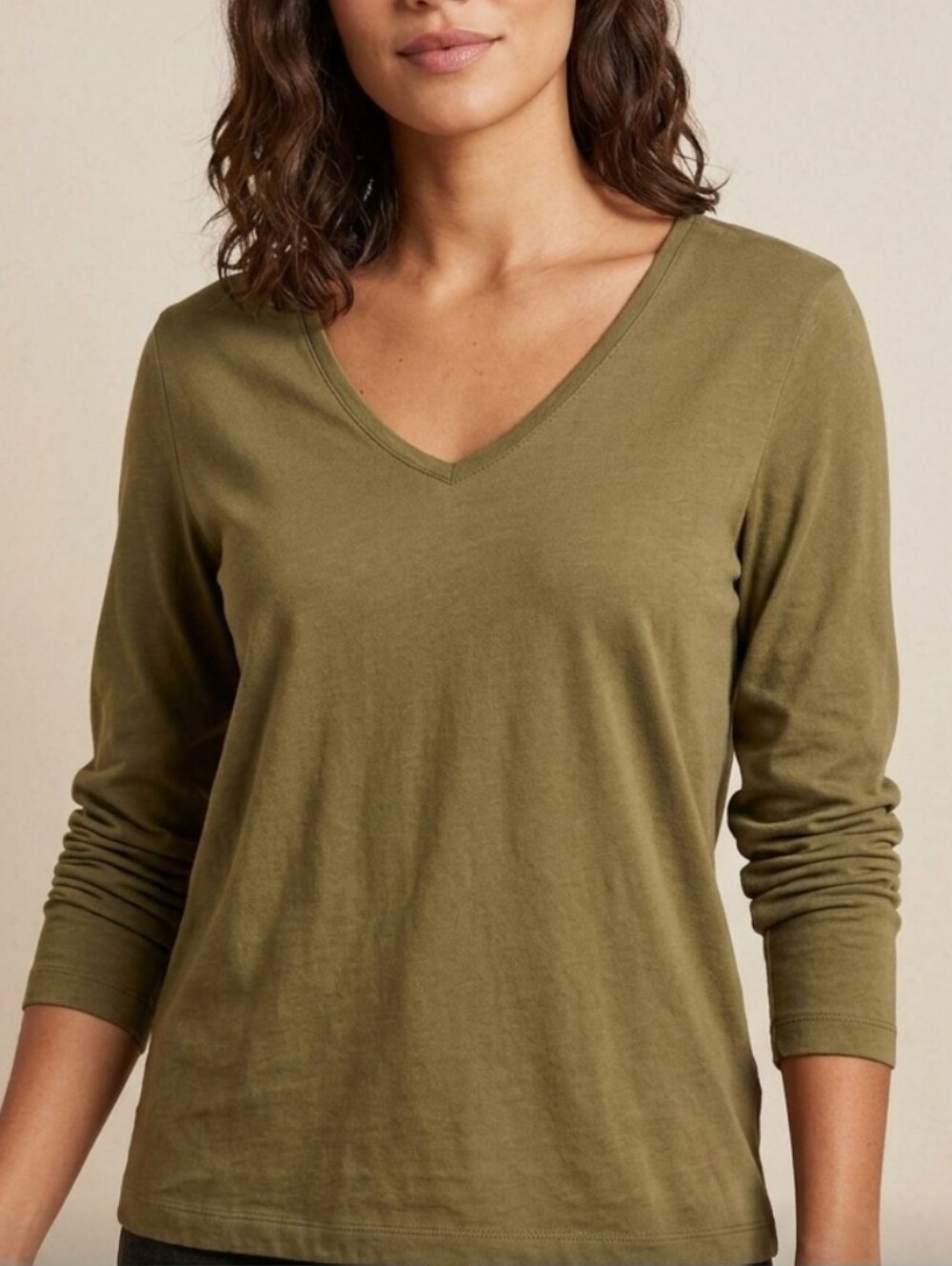 Calvin Klein Green Vneck Long Sleeve Casual Shirt Top